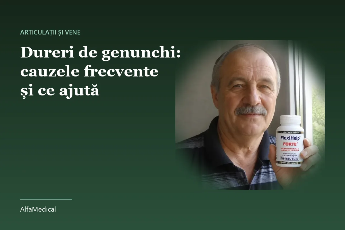 Dureri de genunchi: cauzele frecvente și ce ajută